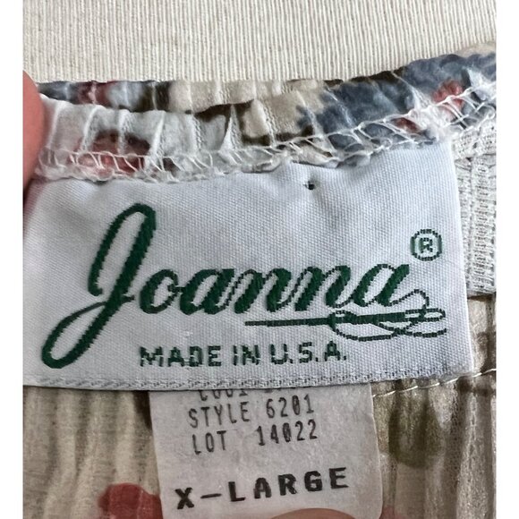 Vintage Floral Pleated Blouse Sz XL Womens by Joanna Pink Blue and Beige Short S - Picture 3 of 7